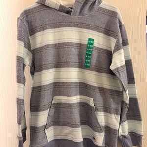 Striped Gray and White Men's Hoodie